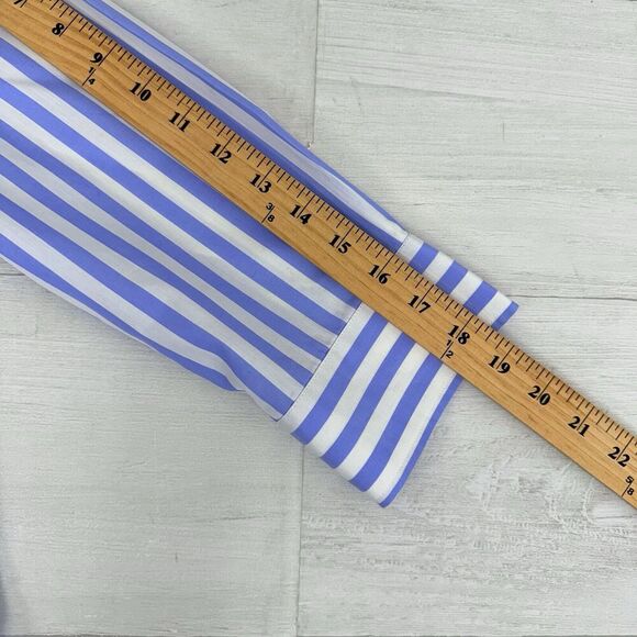 Tuckernuck The Shirt by Rochelle Behrens L Drop Waist Shirt Dress Striped Blue - Picture 14 of 16